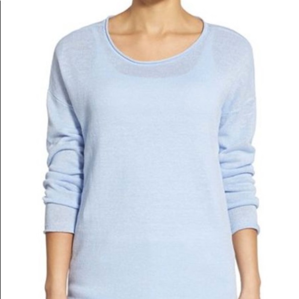 Ballet neck linen tunic